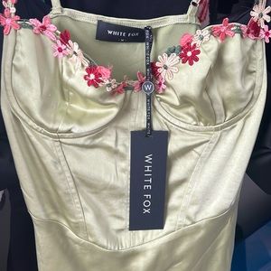 white fox dress with tags